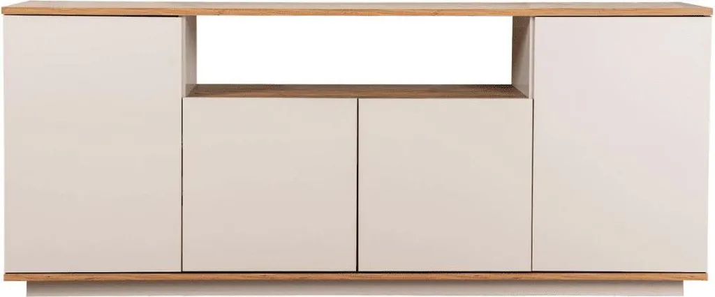 Buffet ARISTA L180 cm à 4 Portes et Niche Centrale Finition Bois Naturel