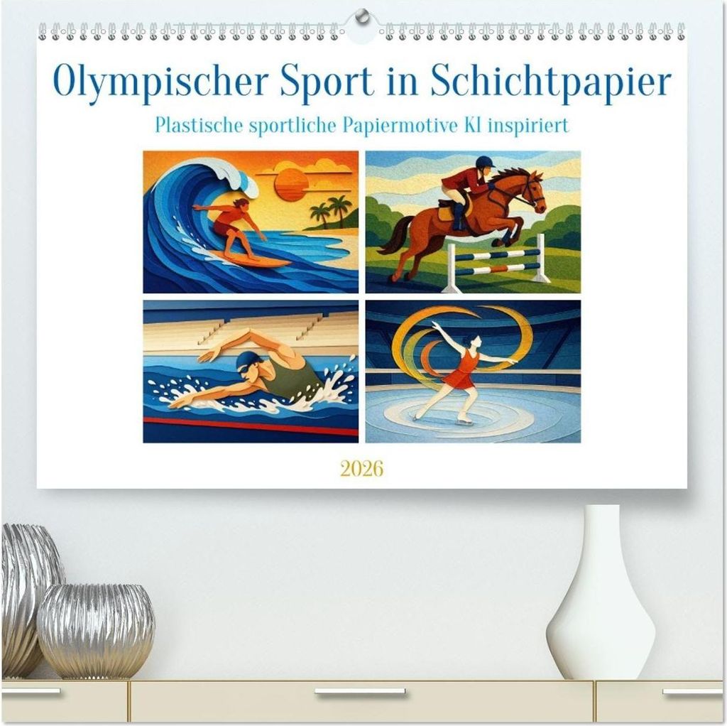 Olympischer Sport in Schichtpapier (hochwertiger Premium Wandkalender 2026 DIN A2 quer), Kunstdruck in Hochglanz
