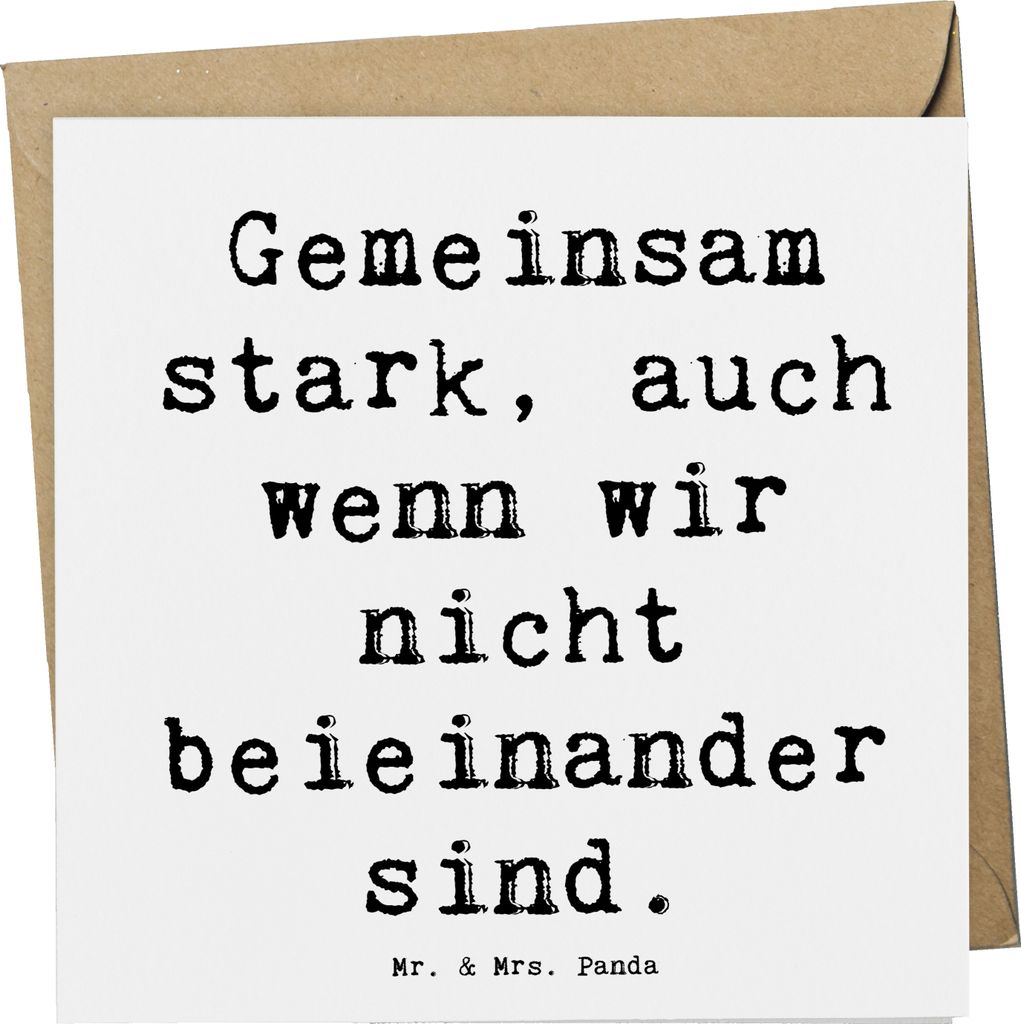 Mr. & Mrs. Panda Glückwunschkarte Spruch Trennung von den Eltern - Weiß - Geschenk, Vertrauem, faltkarte, Beistand, Trost, Zuversicht, Gemeinsam ...