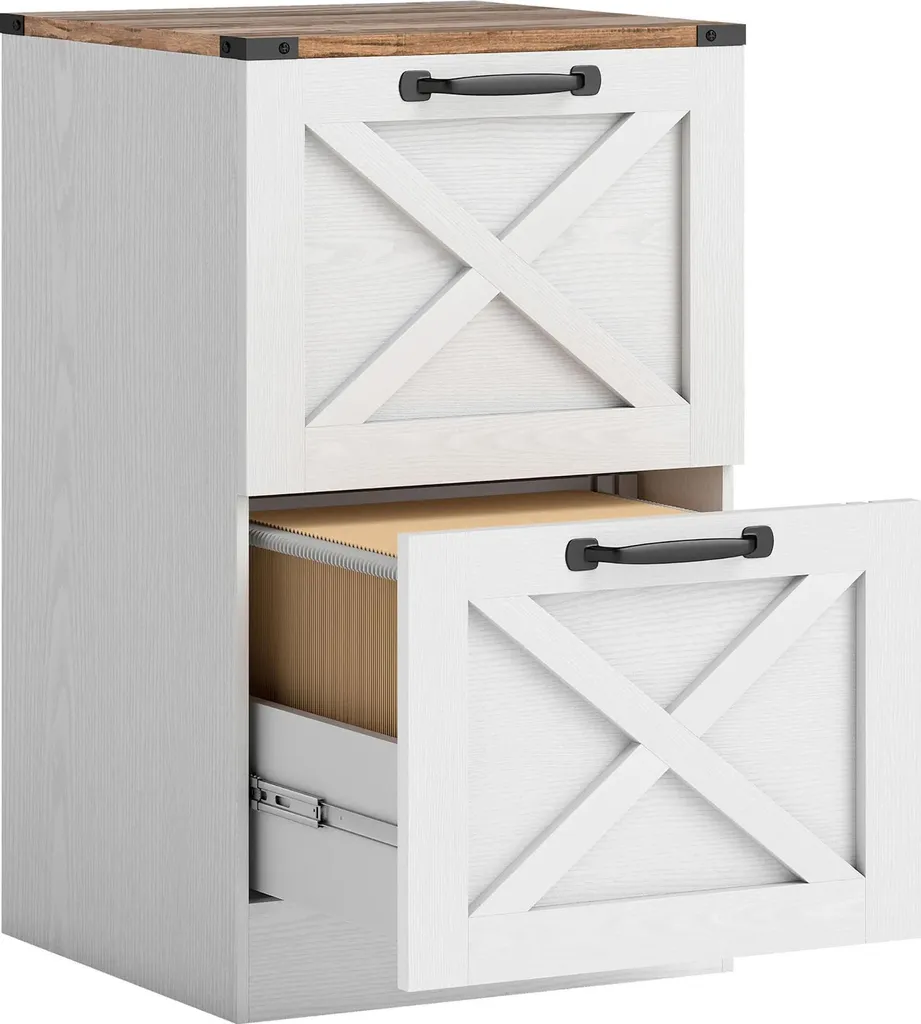 Gagnez de la place au bureau : meuble archives blanc et support imprimante