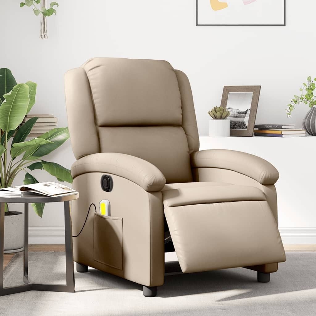 Maison Exclusive - Massagesessel Elektrisch Cappuccino-Braun Kunstleder
