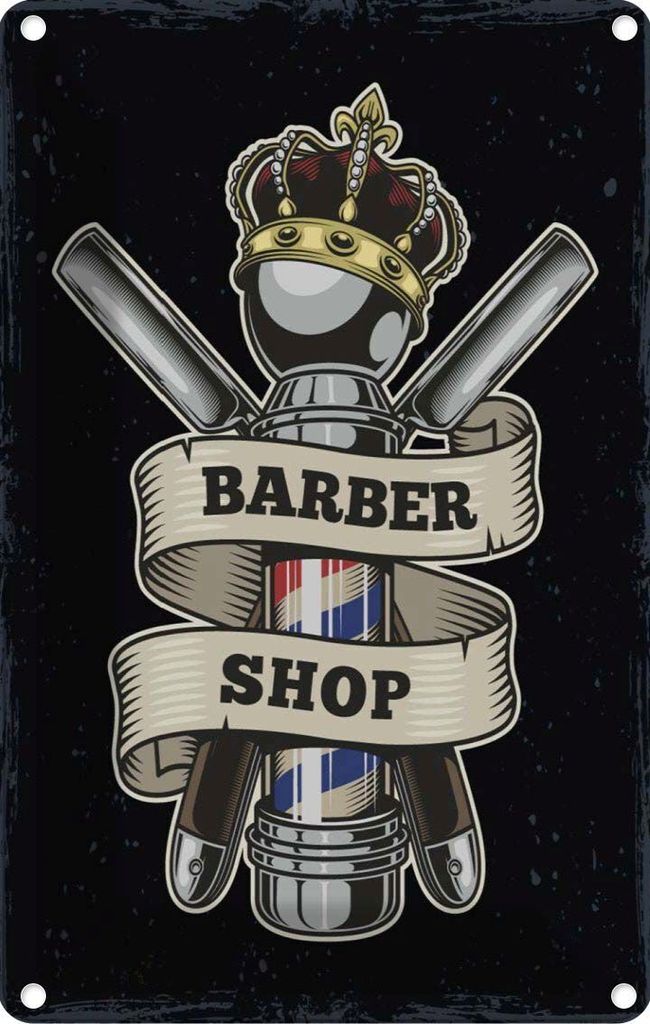 vianmo Blechschild 18x12 cm Barbershop Friseur Salon Haare