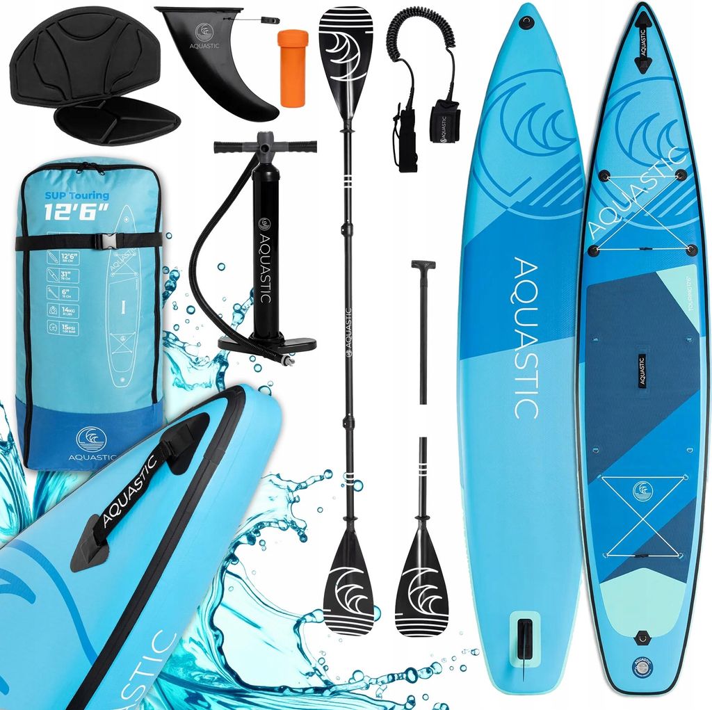 Sup Aquastic Touring 12'6" 380Cm Brett - Paddel, Pumpe, Sitz, Rucksack