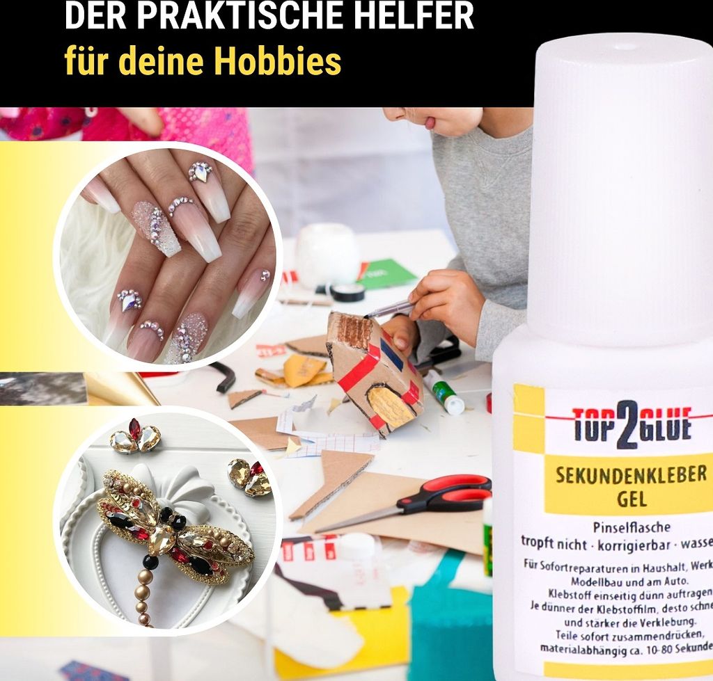 Top2Glue Sekundenkleber GEL 10 g Pinselflasche -