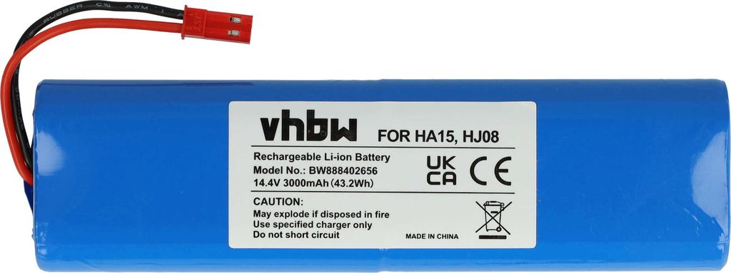 vhbw Akku Ersatz für Medion HJ08, HA15 für Staubsauger (3000 mAh, 14,4 V, Li-Ion)