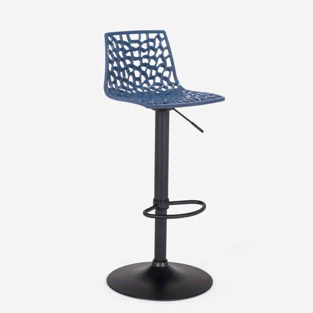 Tabouret de bar pour îlot de cuisine réglable Spider Matt bleu mat