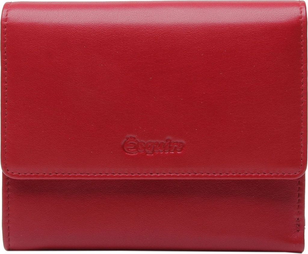 Esquire Leder Geldbörse Viktoria Flap Wallet Red dunkelrot