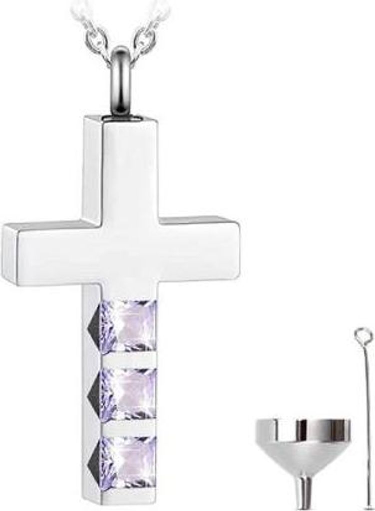 Luxe Ashanger mit Kette für Asche, Haare oder Parfum - Gedenkschmuck mit Asfüllhilfe und Aufbewahrungstasche