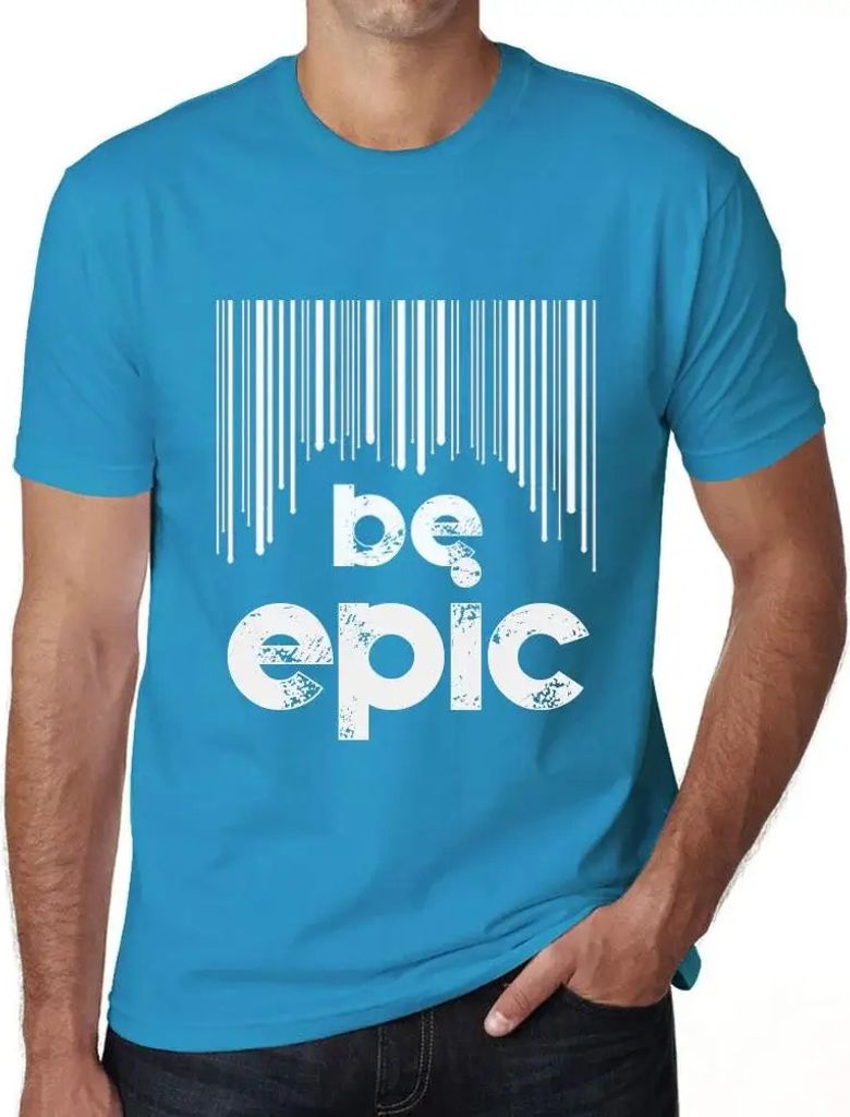 Herren Grafik T-Shirt Barcode ist episch – Barcode Be Epic – Öko-Verantwortlich Vintage Jahrgang Kurzarm Lustige Druck Geburtstag Geschenk Mann