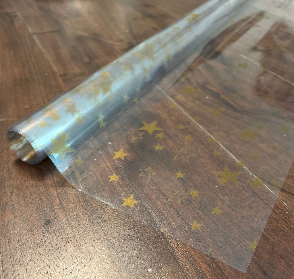 PVC Tischdecke Klarsicht Sterne gold Weihnachten· Eckig · Länge & Breite wählbar· abwaschbare Tischdecke · transparente Folie mit Druck Ofek ...