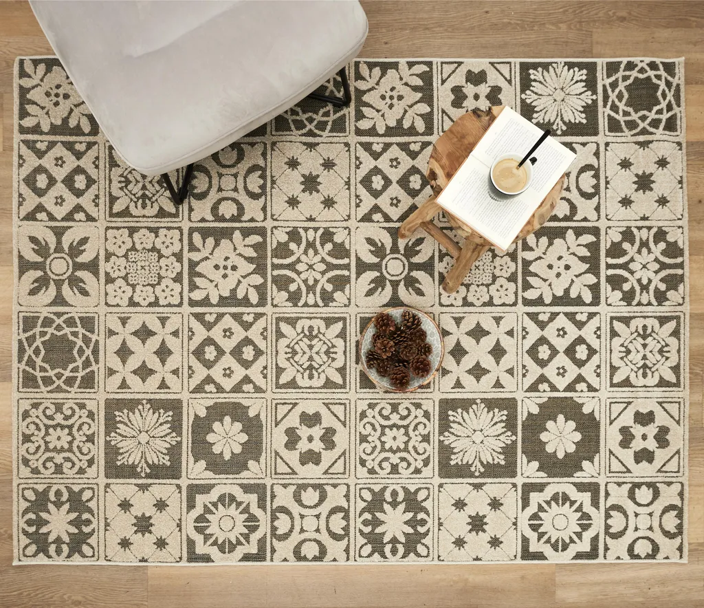 Grand Tapis de Chambre 150x200cm Lisbonne - Confort Soft et Relief Chic