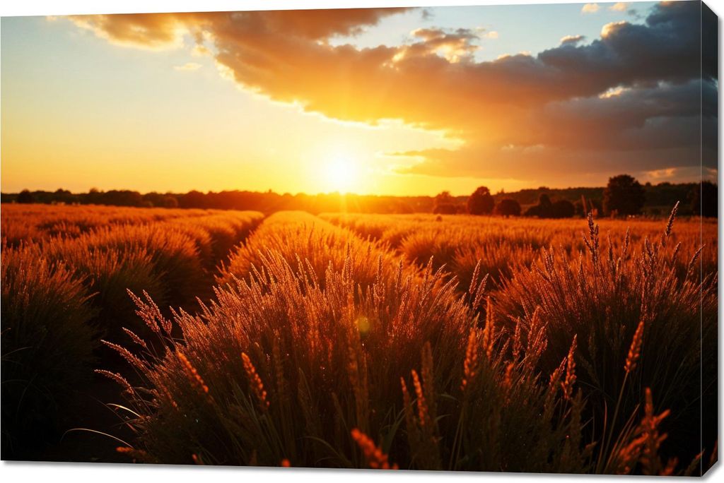 Bild 120x80cm auf Leinwand für Wohnzimmer Schlafzimmer Panorama Feld
