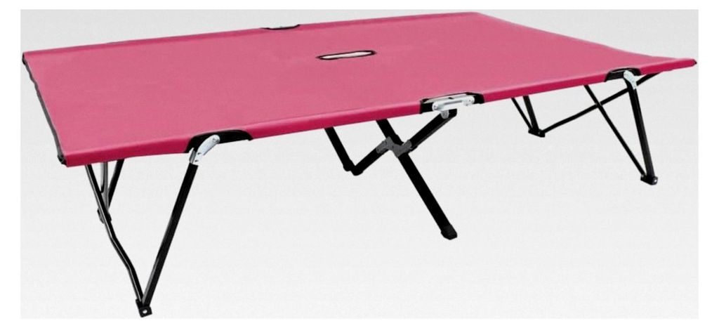 Klappbare Sonnenliege für 2 Personen Campingbett Gästebett Klappbett Gartenliege Rosa Stahl