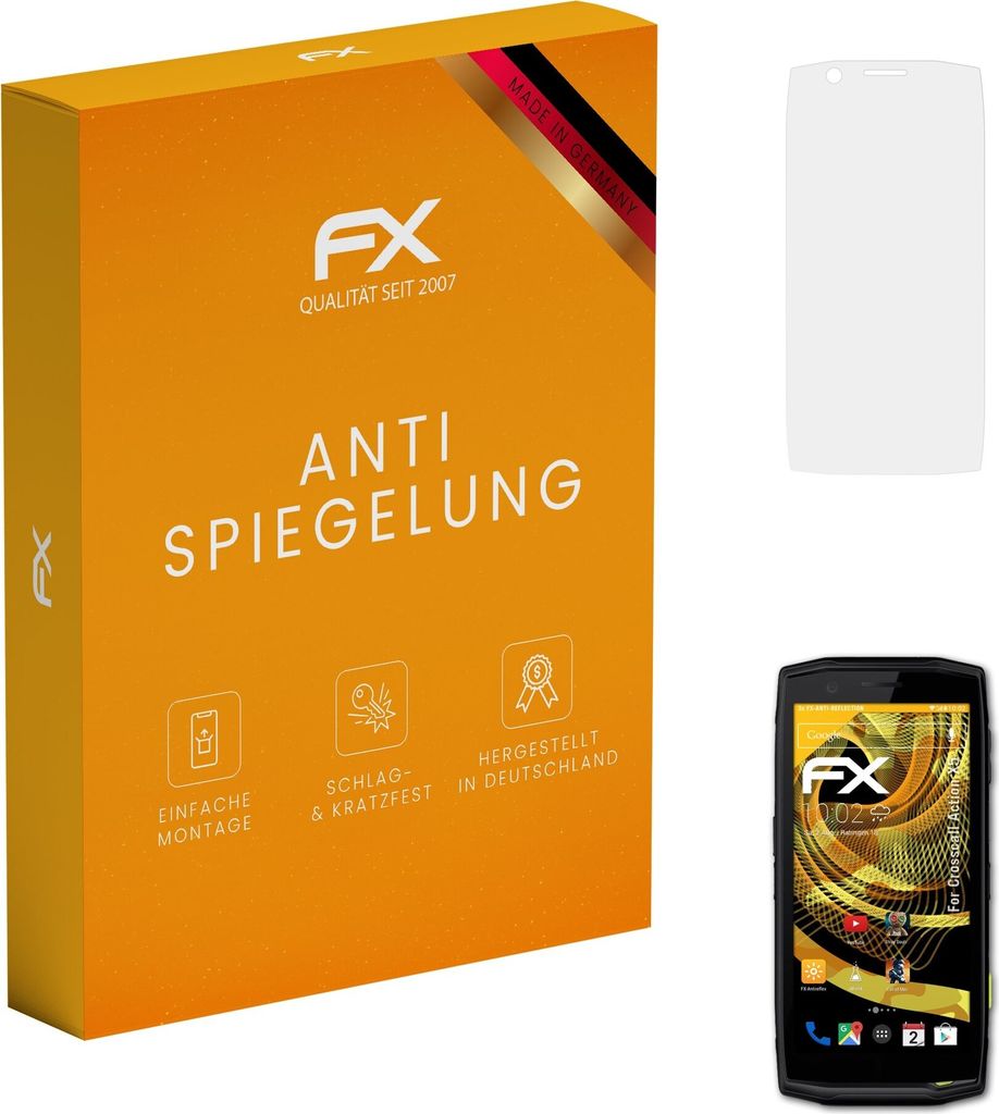 atFoliX FX-Antireflex 3x Schutzfolie kompatibel mit Crosscall Action X5 Displayfolie