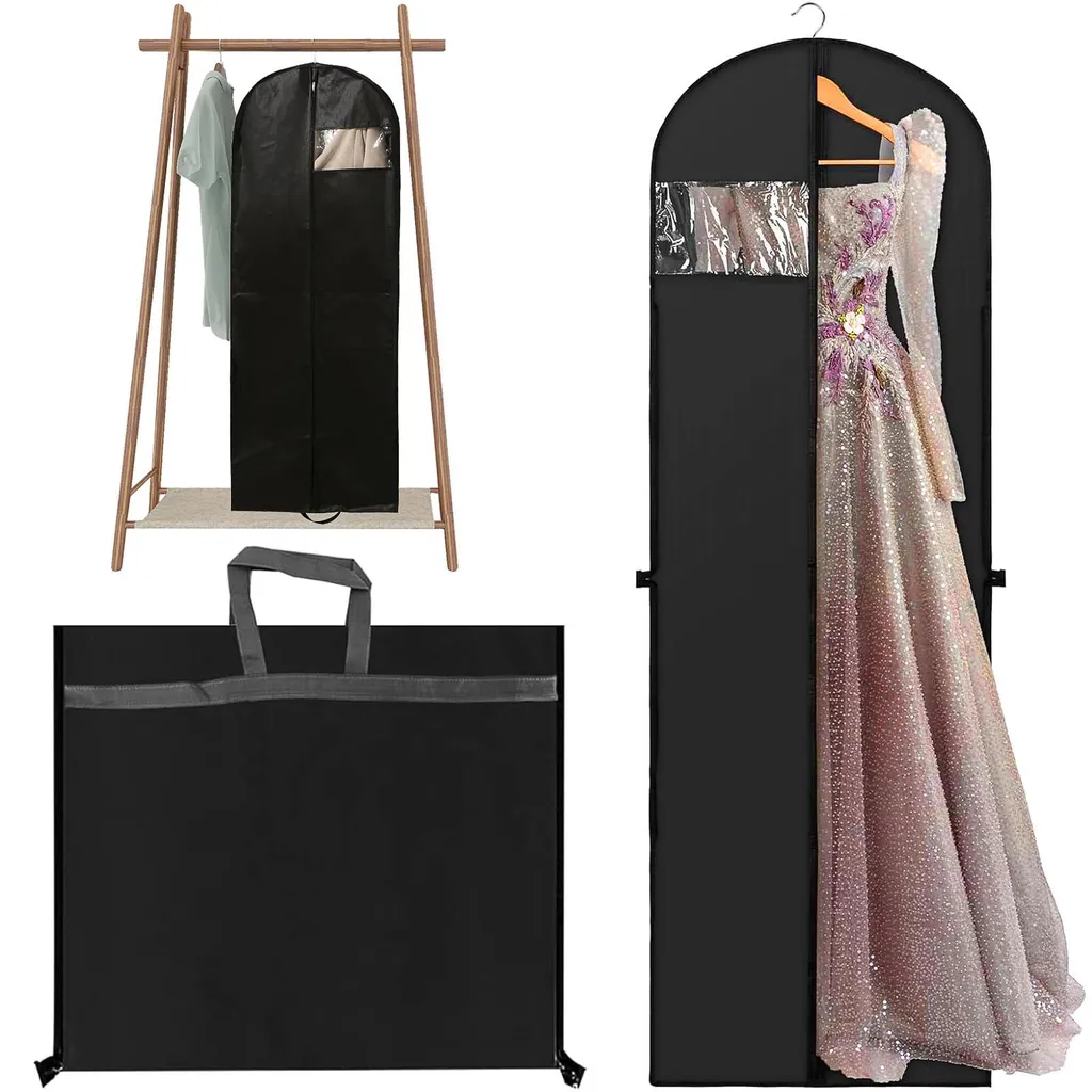 Housse pour robe de mariée longue 180 cm idéale transport et voyage noire