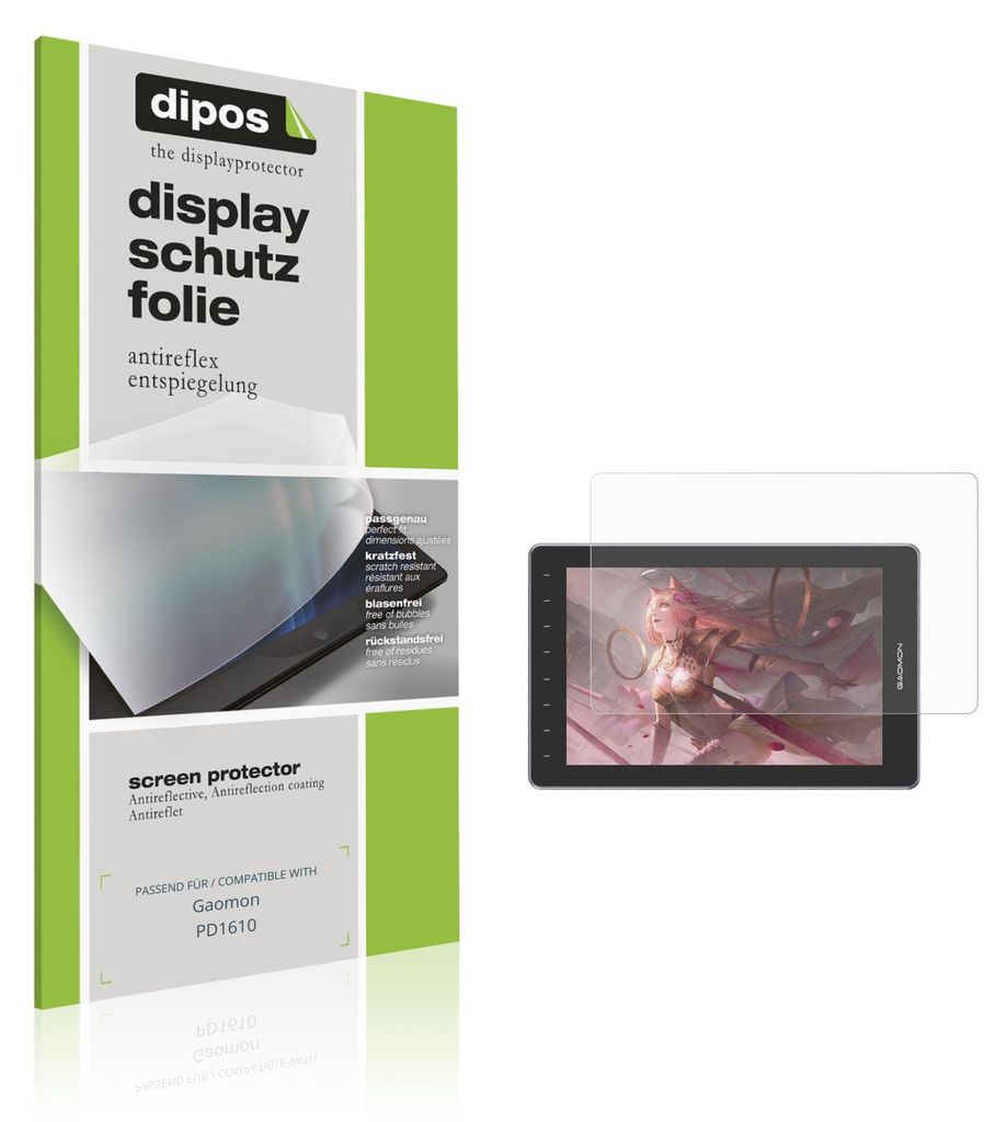2x Schutzfolie für Gaomon PD1610 matt Displayschutzfolie Folie Display Schutz dipos
