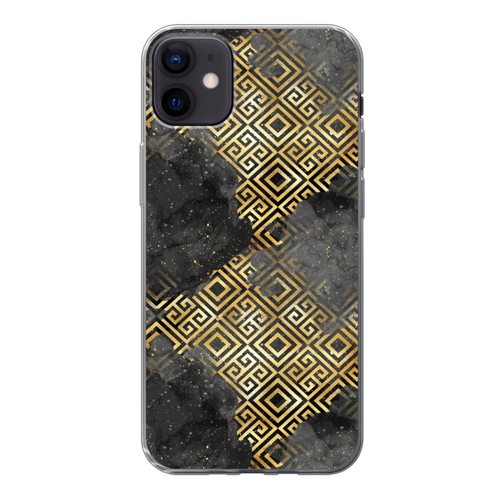 MuchoWow Handyhülle Schutzhülle Hülle für iPhone 12 mini Gold - Marmor - Muster Silikon Softcase Handy Hülle - Bild