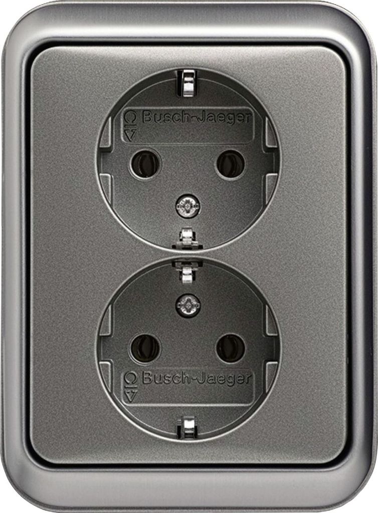 Busch-Jaeger Doppelsteckdose Alpha Nea, platin, 20-02 Produktbild 