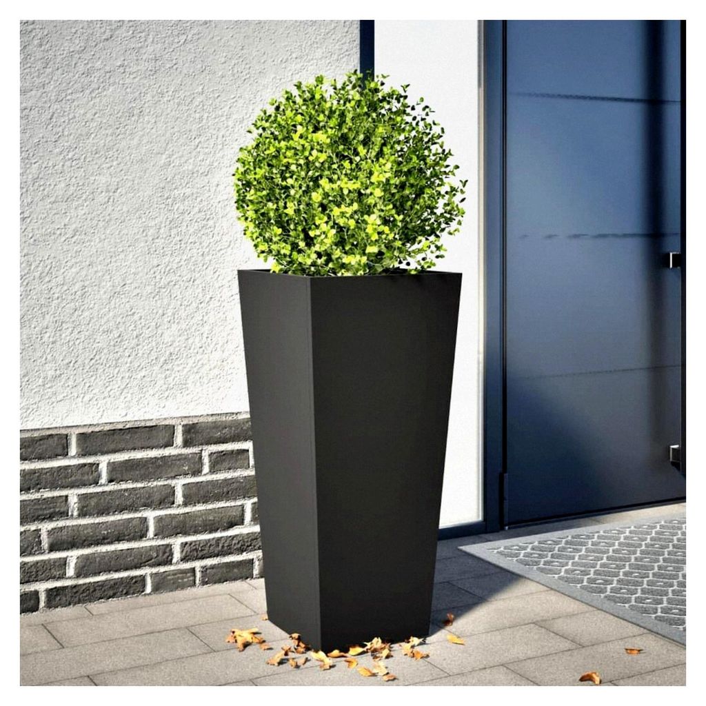 Mokuyard Garten Pflanzgefäß Schwarz 35x35x75cm Stahl Pflanzkästen für den Anbau von Gemüse, Blumen und Kräutern