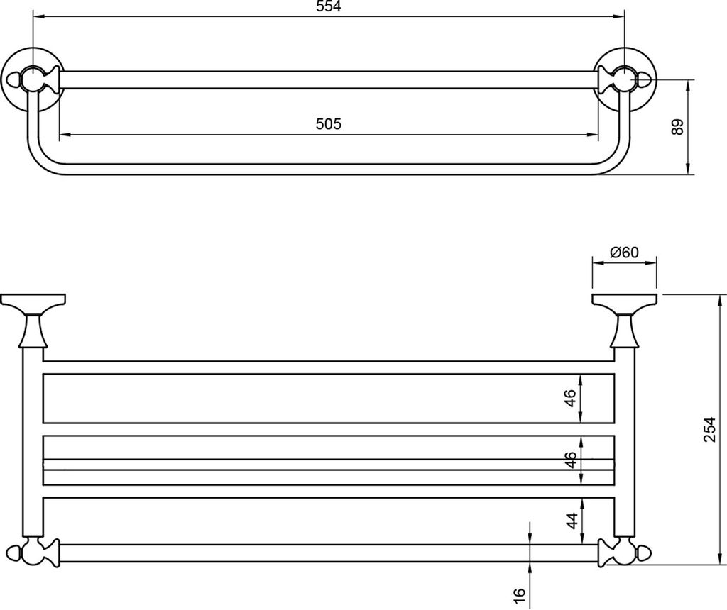 PaulGurkes Handtuchhalter Regal Nostalgie Schwarz Kupfer Retro Handtuchablage