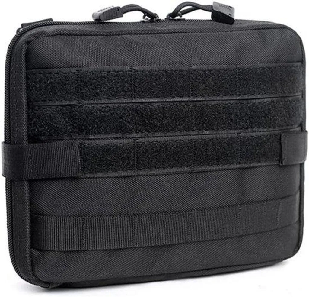 Sac banane tactique MOLLE robuste pour équipement EDC et survie - Noir