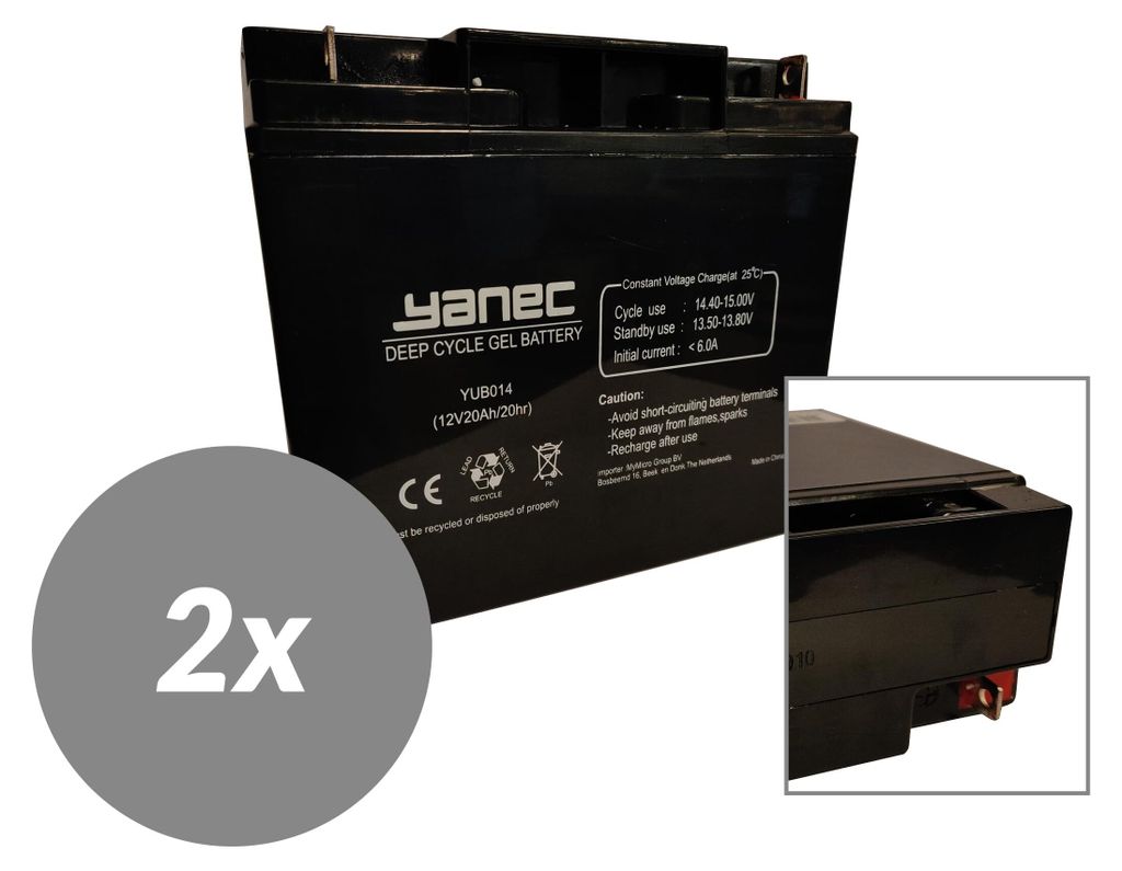 Yanec Gelbatterie 12V 20Ah Ersatzset (exkl. Kabel)