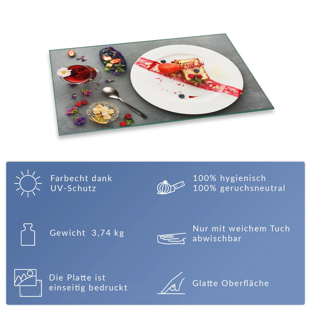 Piastra di copertura per piano cottura in ceramica 1 pezzo 80x52 frutta rosso copertura vetro decorazione alzatina - 7