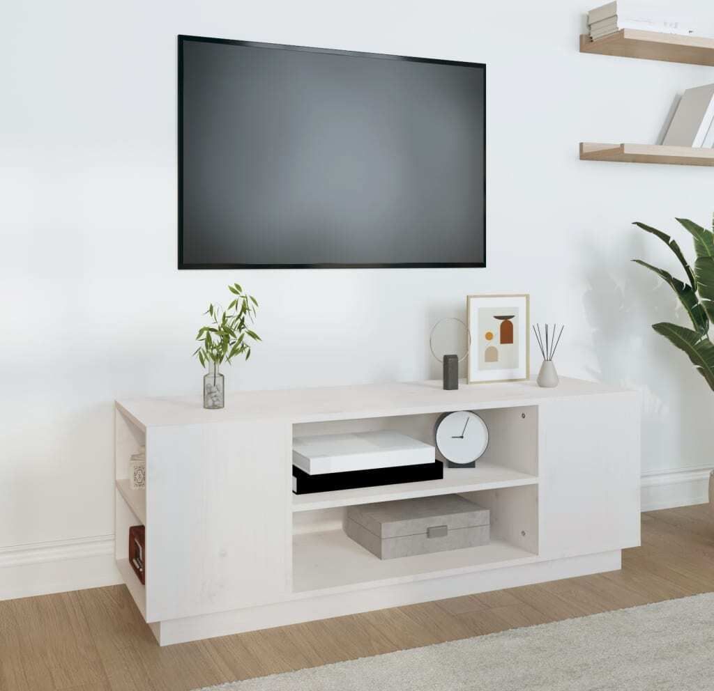 Maison Exclusive - TV-Schrank Weiß 110x35x40,5 cm Massivholz Kiefer