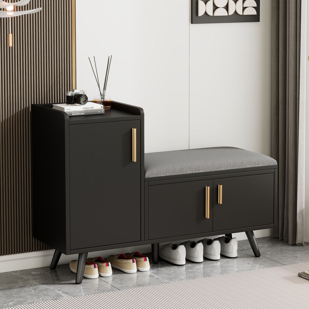 Merax Schuhbank gepolstert Schuhregal mit Sitzbank und Produktbild 9