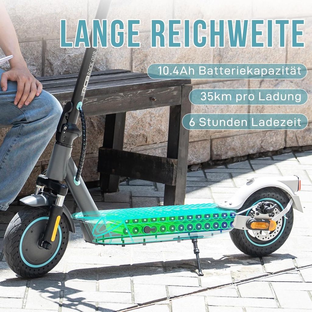 RCB TECH 10" Elektroroller,E-Scooter mit Straßenzulassung Produktbild 5
