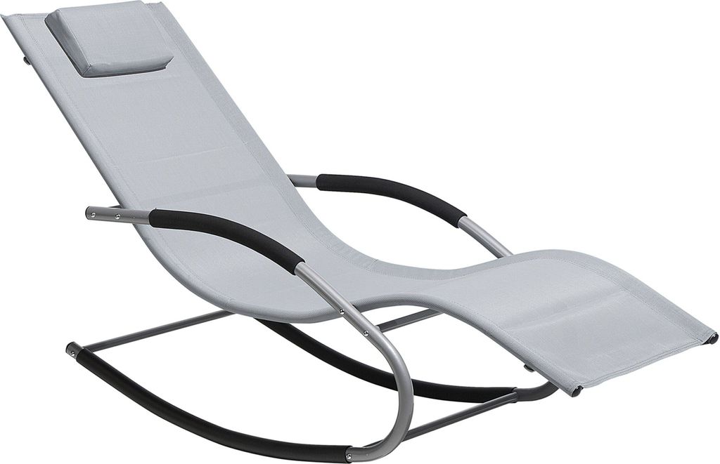 BELIANI Gartenliege grau Mesh Schaukelfunktion modern