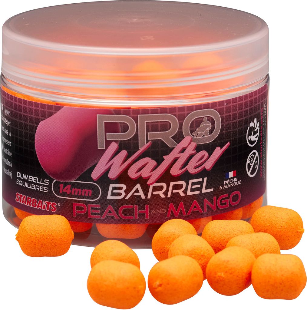 Starbaits Pro Pfirsich & Mango Barrel Wafter Kugeln 14mm 50g