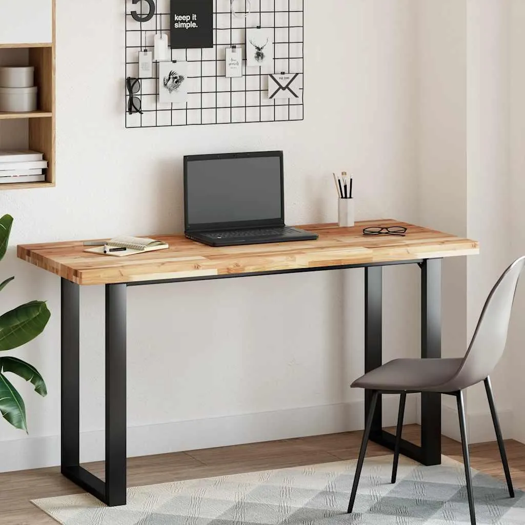 Scrivania Legno Massello Acacia 120x60x4 cm Olio Naturale vidaXL