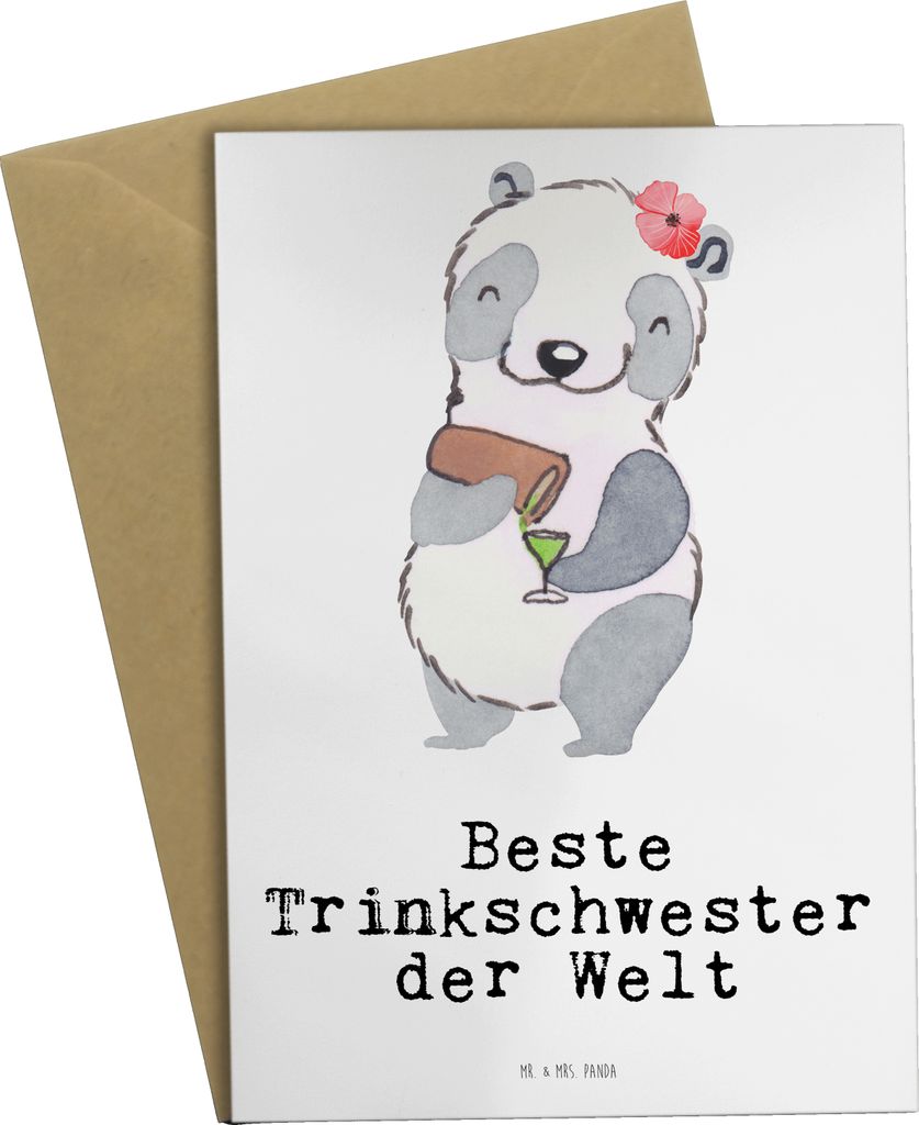 Mr. & Mrs. Panda babykarte Panda Beste Trinkschwester der Produktbild 