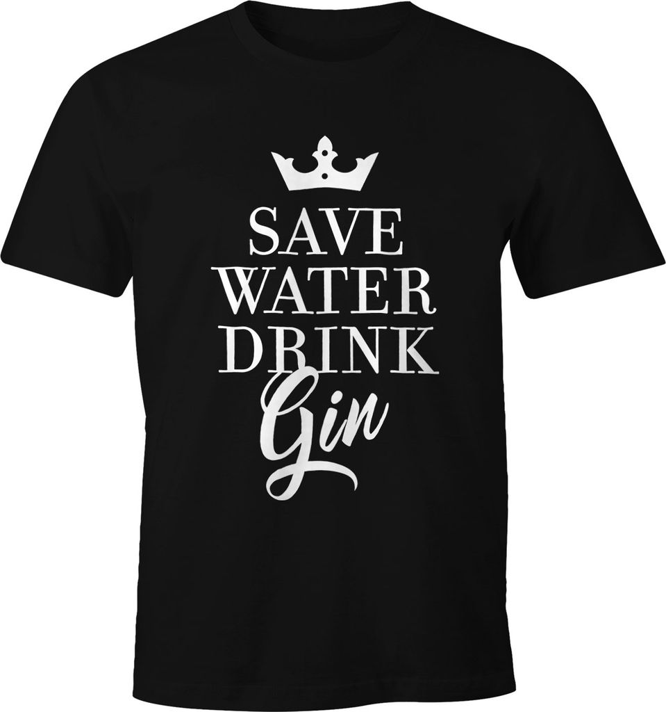 Save water drink Gin Herren T-Shirt Spruch Shirt Moonworks S