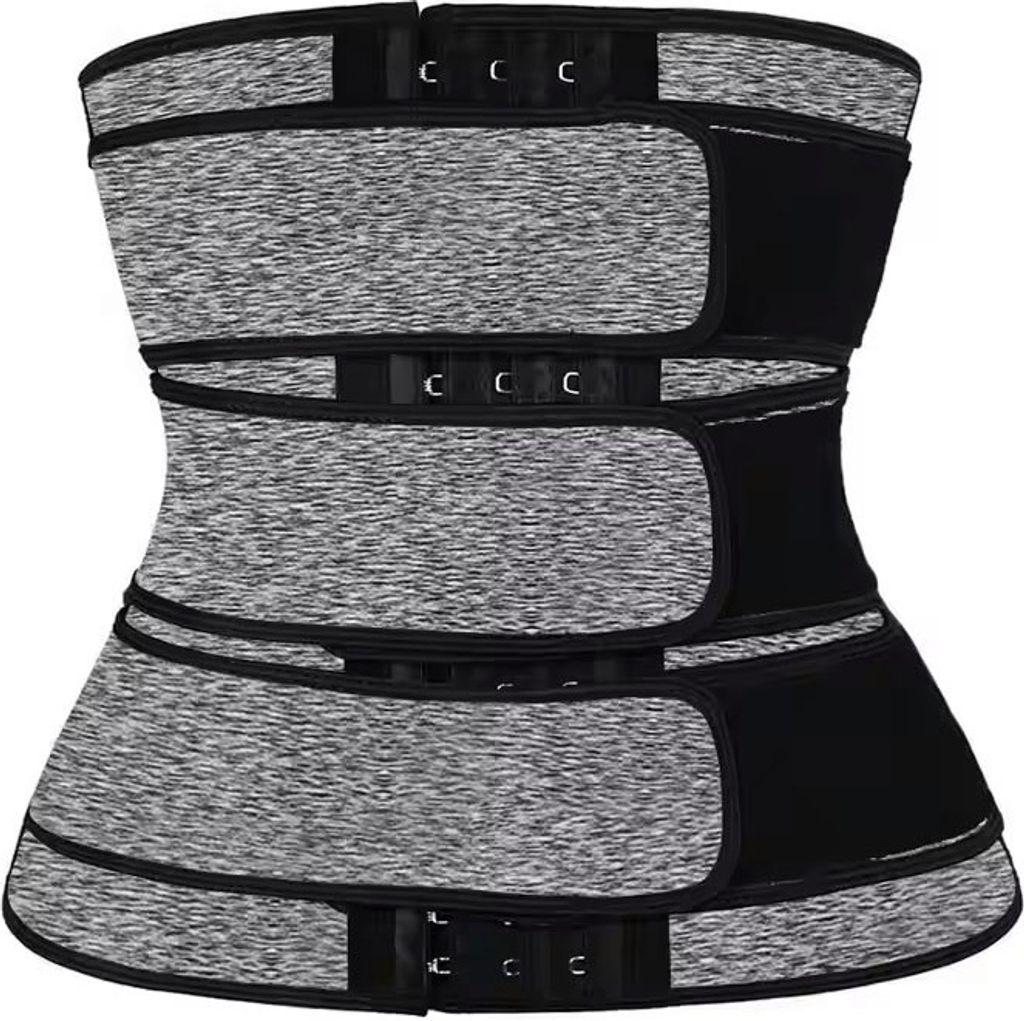 Waist Trainer, Taillenformer Gürtel mit Hakenverschluss verstellbar Grau, S
