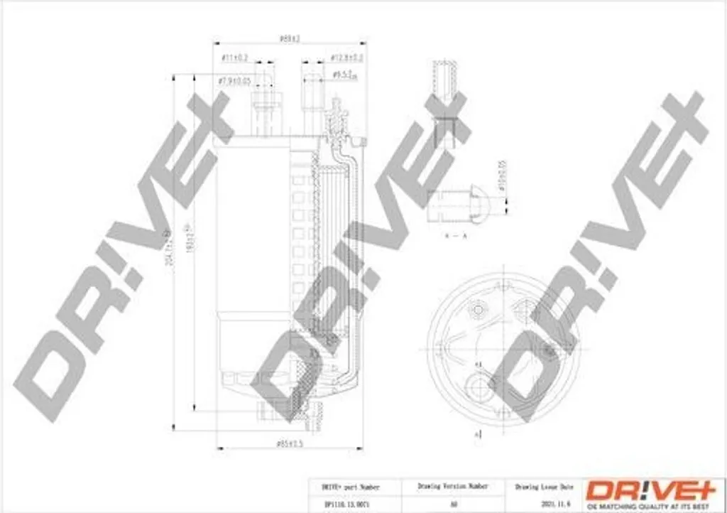 Filtre à carburant anti-impuretés Dr!ve+ DP1110.13.0071 - Stop encrassement