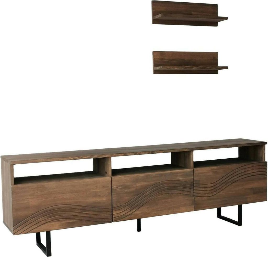 Dmora TV-Möbel Solanis 170x30x40 cm Braun 4 Regale 6 Fächer