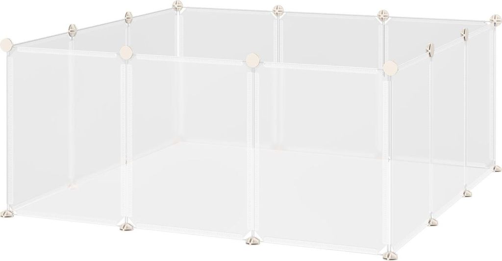 Freilaufgehege Diy Gittergehege Kleine Haustiere 12 Platten Innenbereich Weiß 105X105X45Cm
