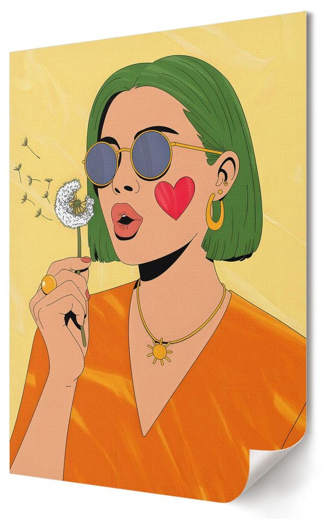 Farbenfrohes Porträt- Kunstdruck A1 (59x84 cm) - Ausdrucksstark, Popkultur- Wandbild für Wohnzimmer Schlafzimmer & Flur, Modernes Poster Wanddeko...