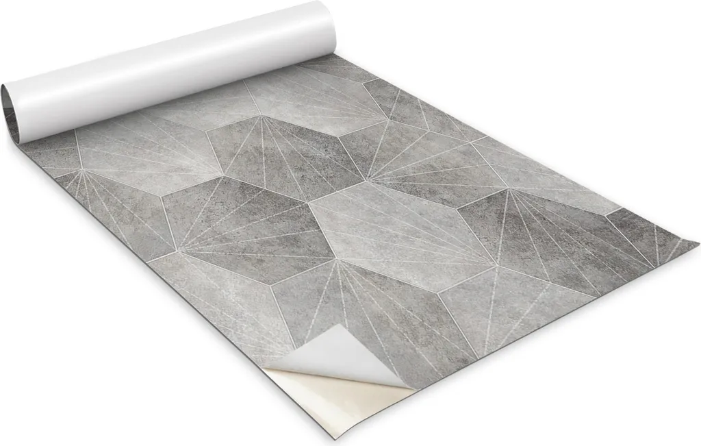 Carta Adesiva Mobili Esagoni Grigio Moderno - 100x50 cm Lavabile