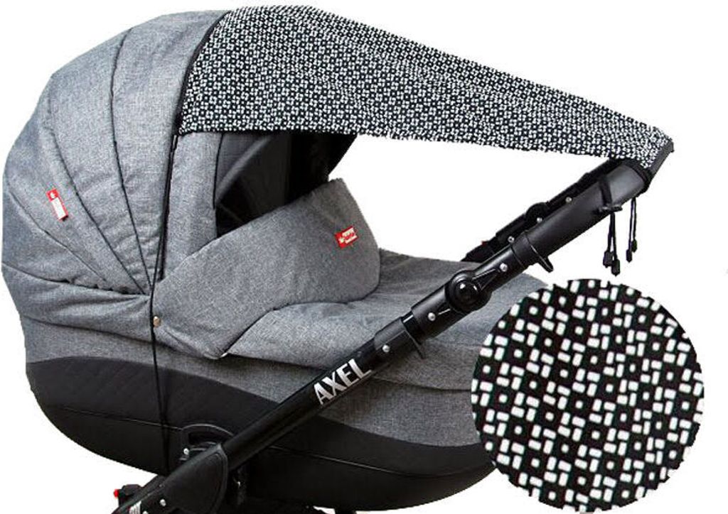 BABYLUX Sonnenschutz SONNENSEGEL für Kinderwagen Buggy UV Schutz 58. Black Lux