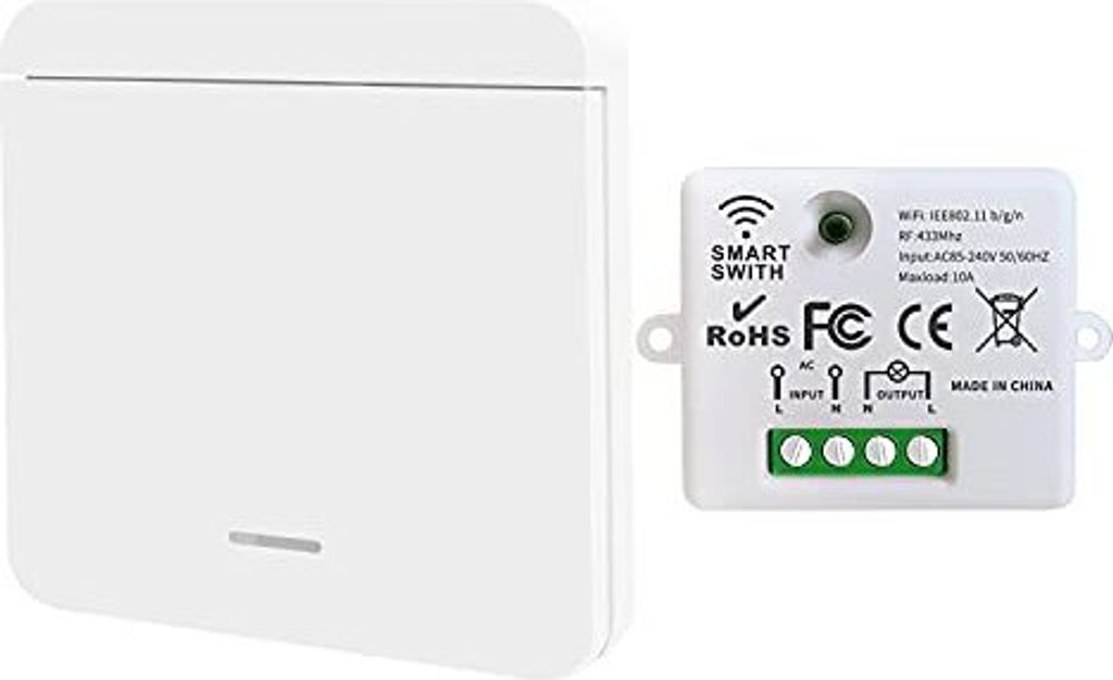 Dieserc Mini Wireless WiFi Switch, 2500W 10A RF Relais Produktbild 