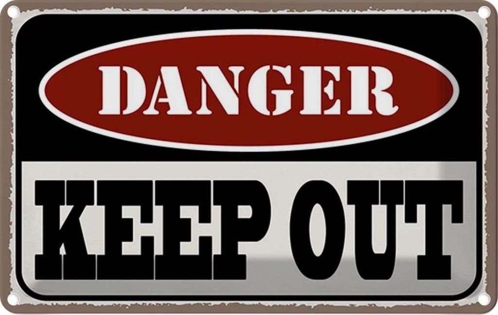vianmo Blechschild 20x30 cm danger keep out kein Zutritt