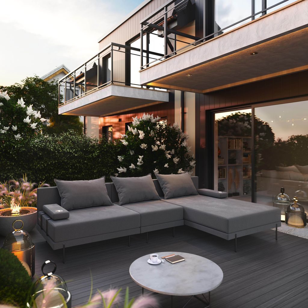 TRADA Gartensofa lounge set Bahama S Dunkelgrau Gartenmöbel Produktbild 