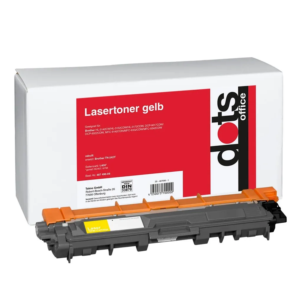 Toner Jaune TN-242Y Dots : Finissez-en avec les Impressions Floues