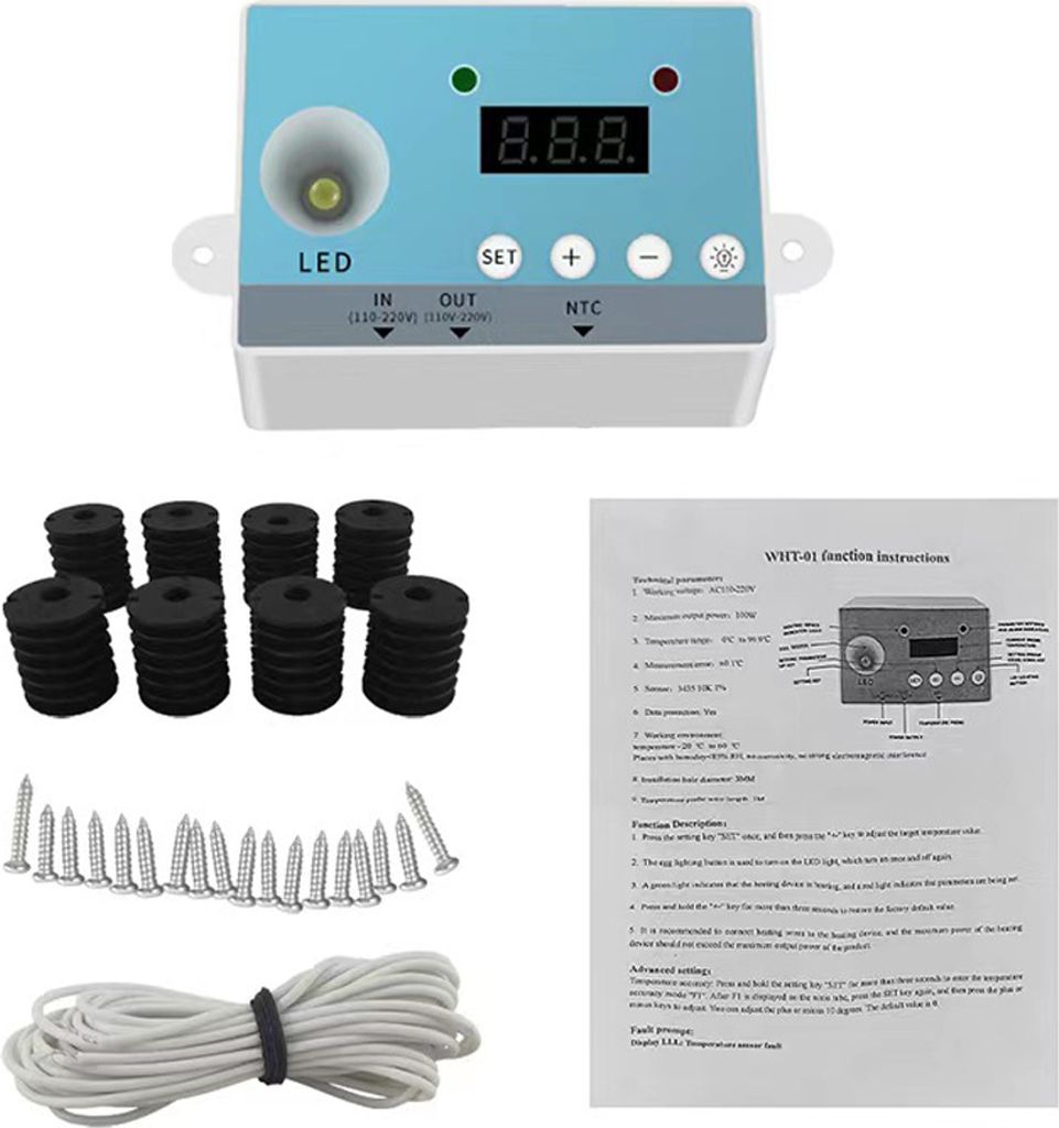 Thermostat, digitaler Temperaturregler, intelligenter automatischer Temperaturschalter, Eierinkubator-Zubehoer