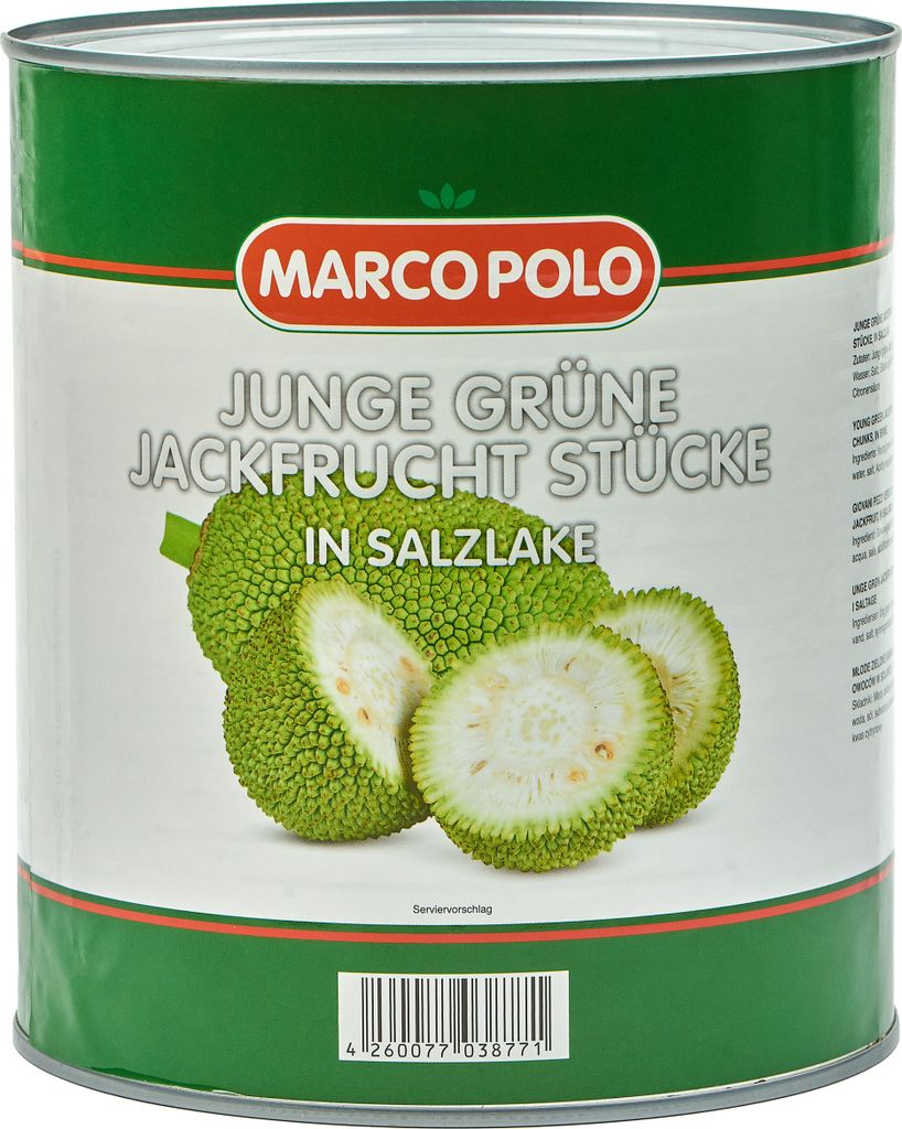 Food-United junge JACKFRUIT grüne JAKOBSFRUCHT 1,53 KG ATG Konserve Dose in Stücken & eingelegt in Salzlake - von MARCO-POLO Obstkonserven-Frucht...