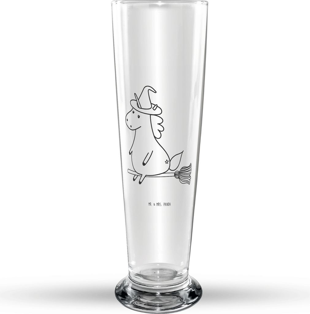 Mr. & Mrs. Panda Trinkglas Einhorn Hexe - Transparent - Geschenk, Unicorn, Bierglas, Teufel, Glasbecher, Glasbierglas, Bier Glas, Einhörner, Leben...