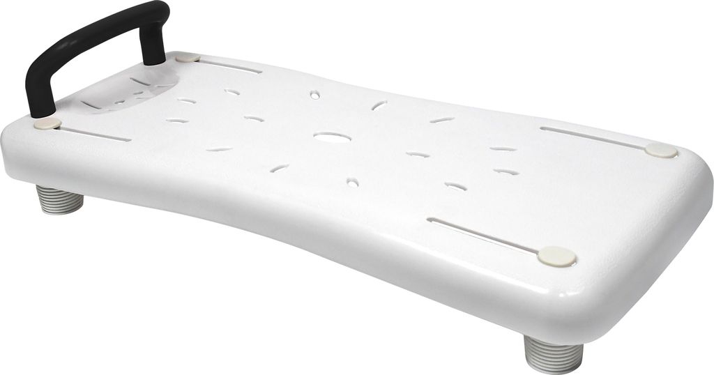 YUENFONG Badewannenbrett 70cm lang, Badewannensitz Senioren Wannensitz Sitzbrett mit Seifenablage und mit Griff, Stuhl für Badezimmer (Schwarz Hal...